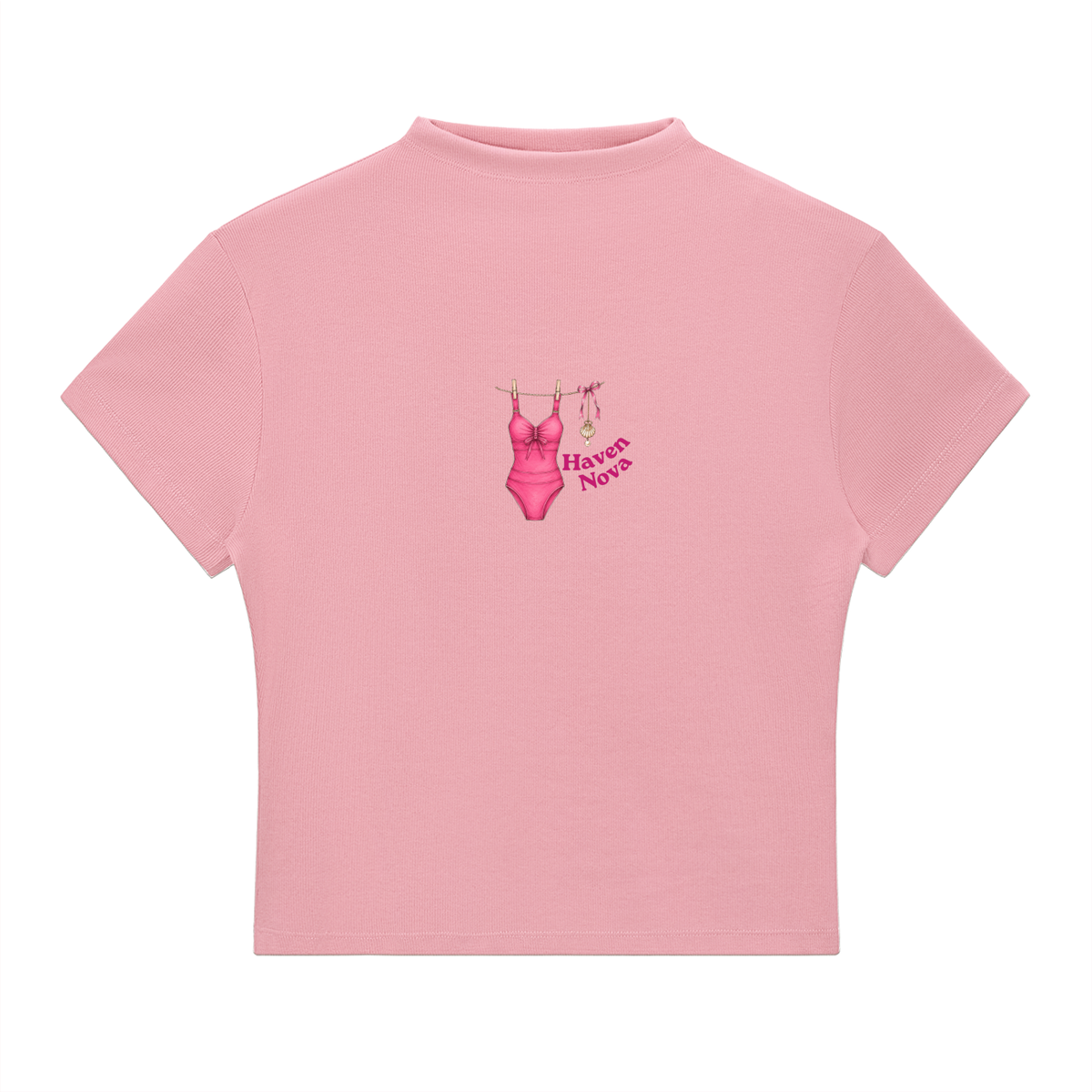 The Lucy Mock Neck Baby Tee