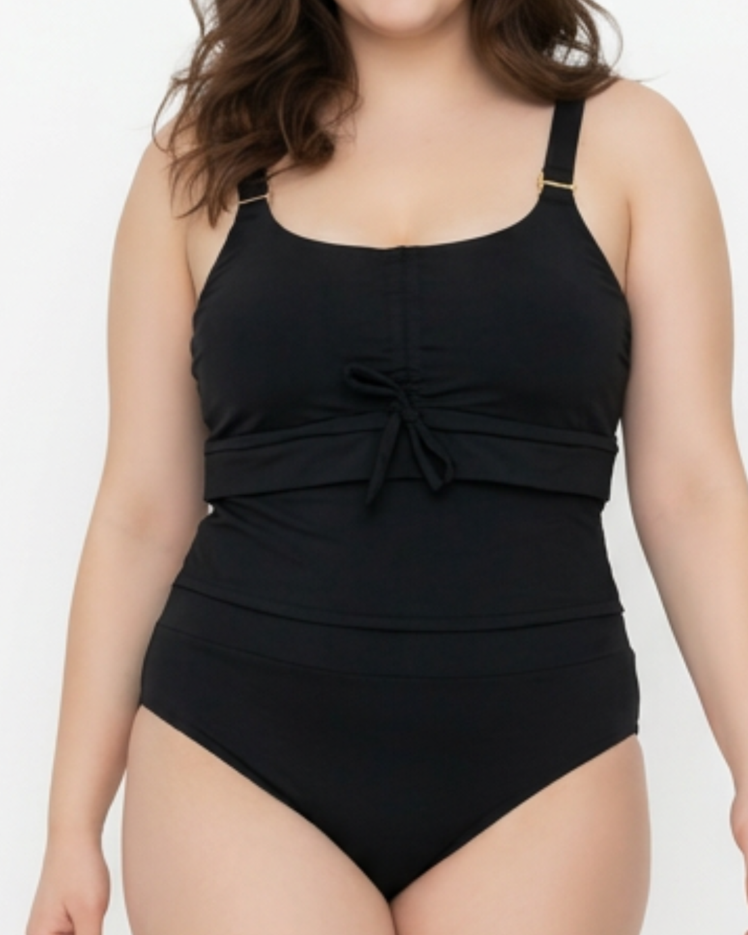 Black/Cheetah one piece bathing suit front black swimsuit