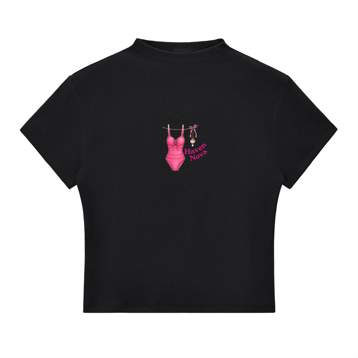 The Lucy Mock Neck Baby Tee